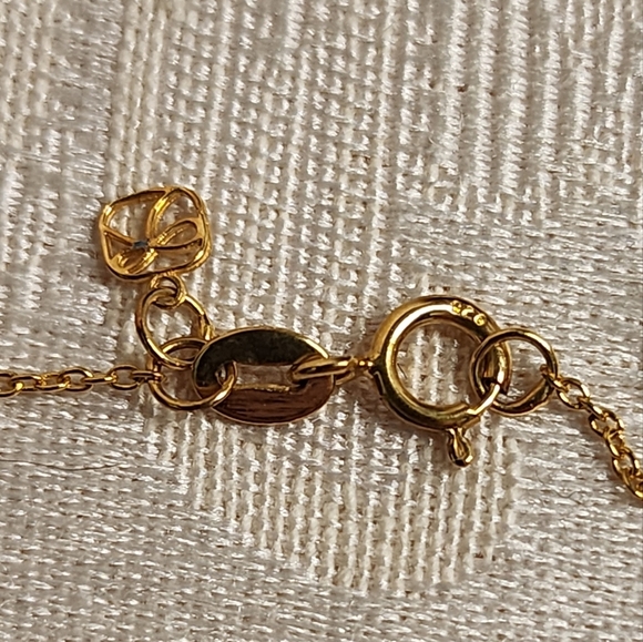 Sydney Evan “Lucky” Necklace .925 Gold Vermeil Diamond Accent Script Pendant 16” - Picture 9 of 13